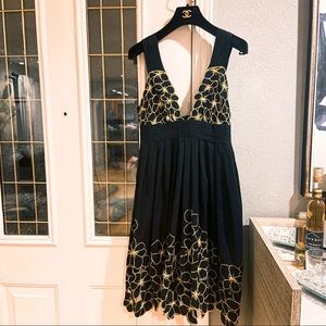 Catherine Malandrino embroidered black dress